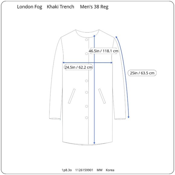 Vintage London Fog Towne Khaki Tan Single Layer Trench Coat Men's 38 Reg - Picture 9 of 9